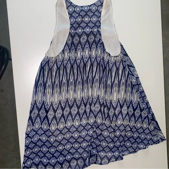 TRENDING BRAND SHOW ME YOUR MUMU BLUE AND WHITE MINI DRESS FOR BEACH LINEN FLOWY - Picture 4 of 5